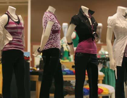 fashion merchandised mannequins on store floor