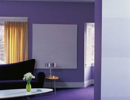 Residential designers may design a purple coordinated room like this one
